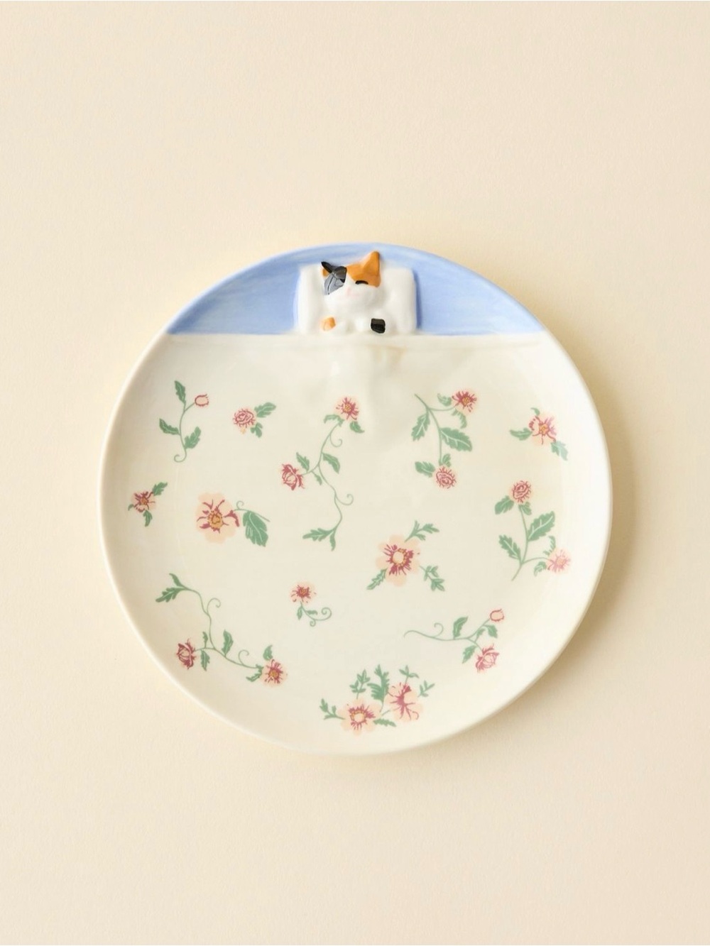 Urban Outfitters UO HOME Lana Patterned Floral Stoneware Dessert Plate NEW NWT